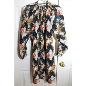 Marie Oliver 100% Silk Long Sleeve Shift Dress sz XXS